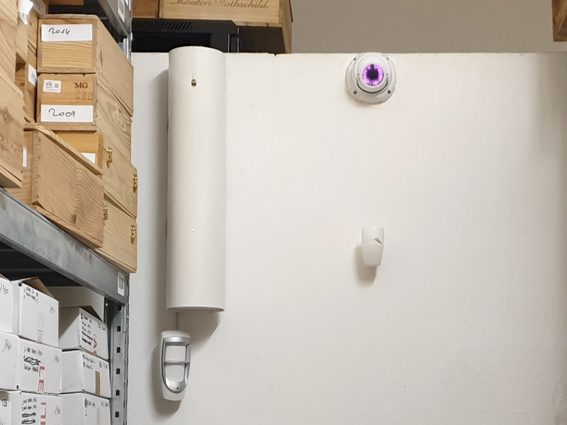 Secure storage space with motion sensors and video surveillance